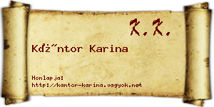 Kántor Karina névjegykártya